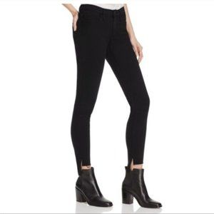 Frame Le Skinny De Jeanne Raw Stagger Low Rise Cropped Skinny Jeans 24 Film Noir
